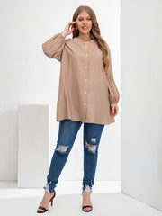 Oversized Tunic Lantern Sleeve Blouse Women's Plus Loose Fit Shirt