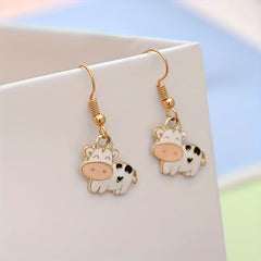 Cow Drop Earrings Gift for Girls Animal