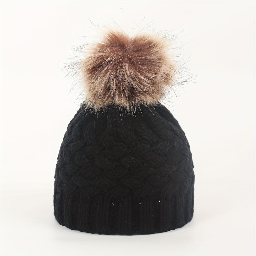 Baby Winter Warm Knitted Wool Beanie Cap Hat Cold-proof Woolen Hat