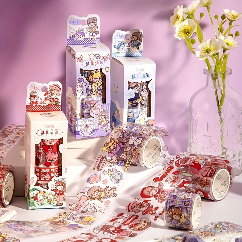 Heart Journal Sticker Tapes Transparent DIY Decorative Stickers