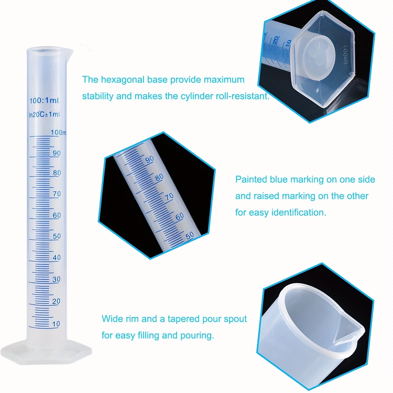 12pcs Double Sided Lab Graduated Cylinder Set Science Lab Supplies