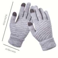 Knitted Warm Couple Gloves Plush Short Gloves