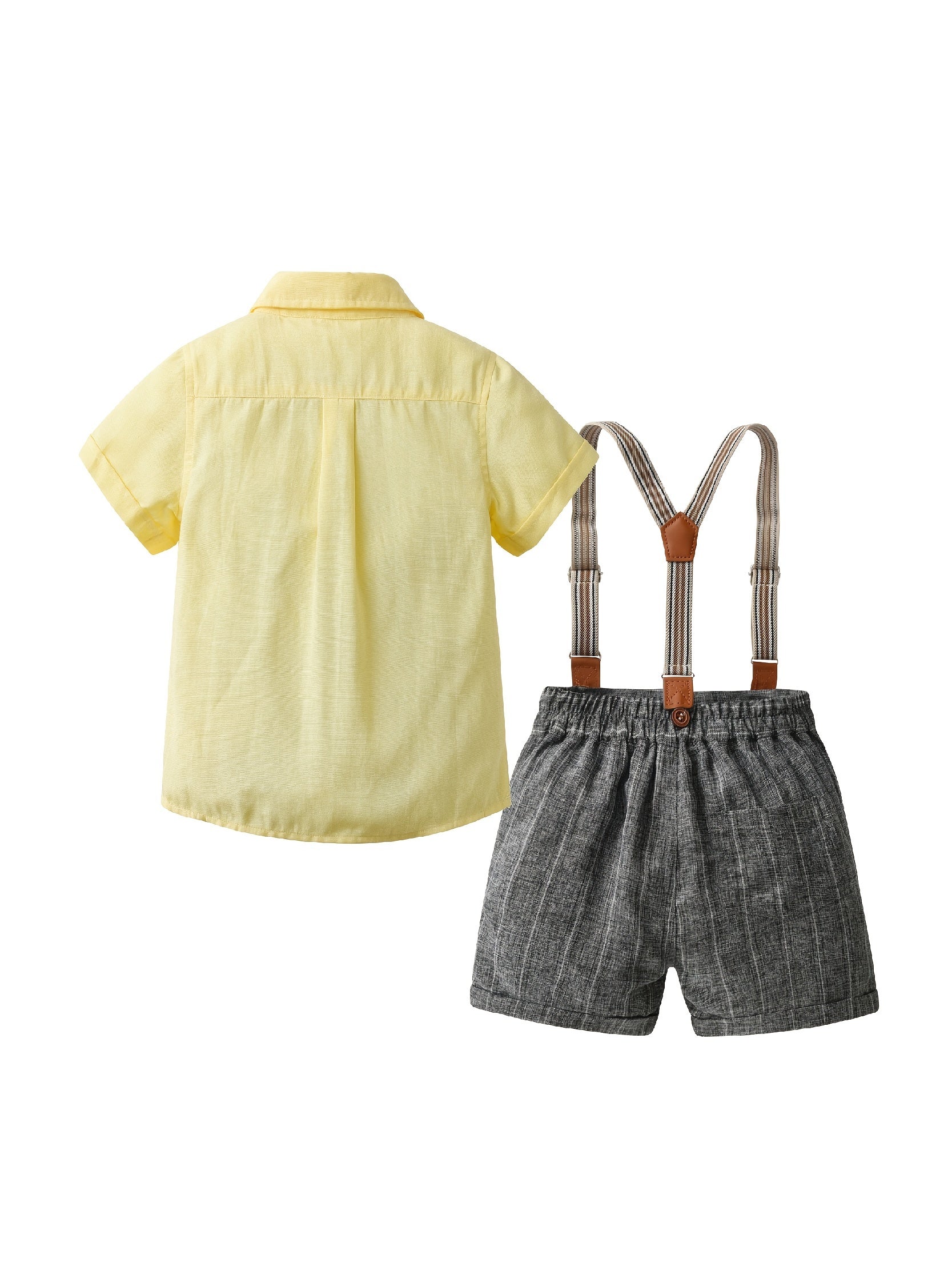 Boys Outfit Suspender Shorts & Shirt Short Sleeves Casual Summer Kids Clothes