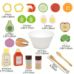 Wooden Toy Food Set for Kids' Toy Kitchen Accessories