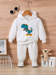 Dinosaur Skateboarding Baby Outfit Sweatshirt Trousers Set