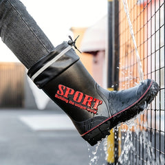 Unisex Waterproof Rain Boots with Letter Decor