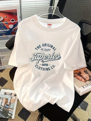 Women's Letter Print Crew Neck Sports Tee