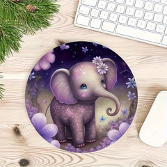 Cartoon Elephant Mouse Pad Round Mousepad for Home & Office Desk