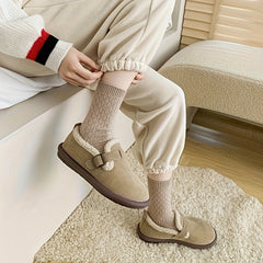 5 Pairs Thick Textured Socks for Women, Comfy & Warm Mid Tube Stockings