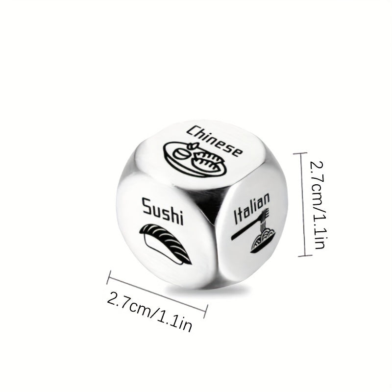 Stainless Steel Food Decision Dice for Funny Board Game