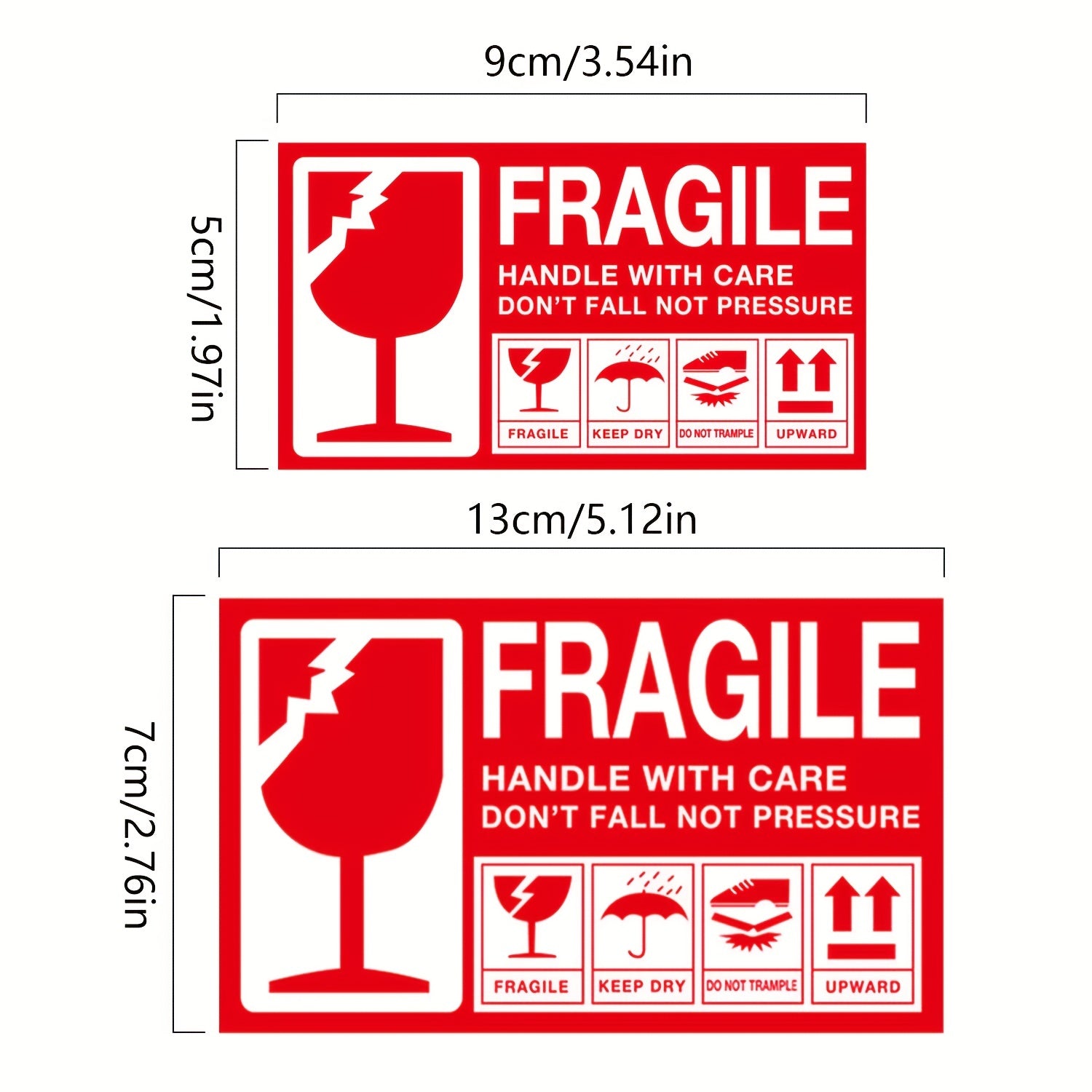 100pcs Fragile Stickers Strong Adhesive Fragile Labels Handle With Care Stickers