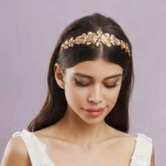 Floral Crystal Hairband for Brides Weddings Parties