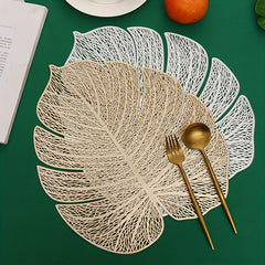 2pcs PVC Leaf Placemat Holloway Washable Reusable Non slip Heat Insulation Mat