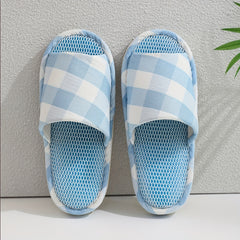 Checkered Open Toe House Slippers Anti-Skid Slip-ons for Men