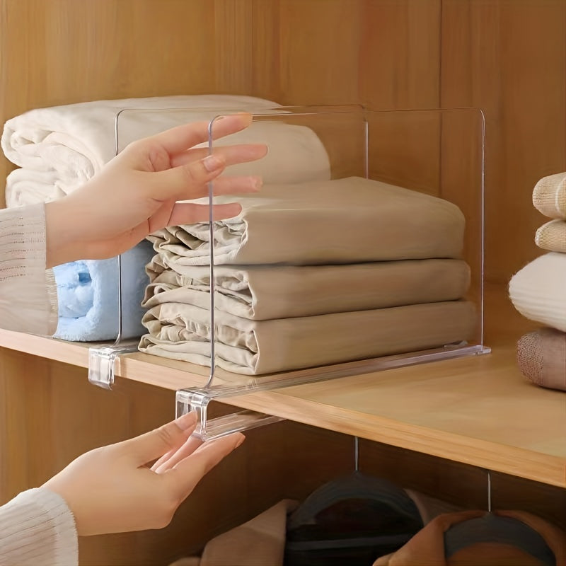 8pcs Clear Acrylic Shelf Dividers for Bedroom and Office Organization