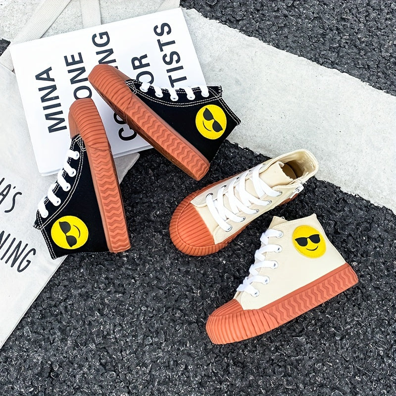 Boys Cartoon High Top Canvas Shoes with Zipper Lightweight Sneakers