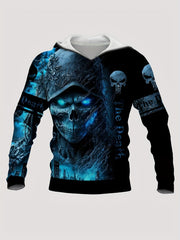 Skull 3D Print Hoodie Mens Graphic Pullover with Pocket