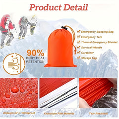 Emergency Sleeping Bag Insulated First Aid Sleeping Bag PE Orange Cloth Bag