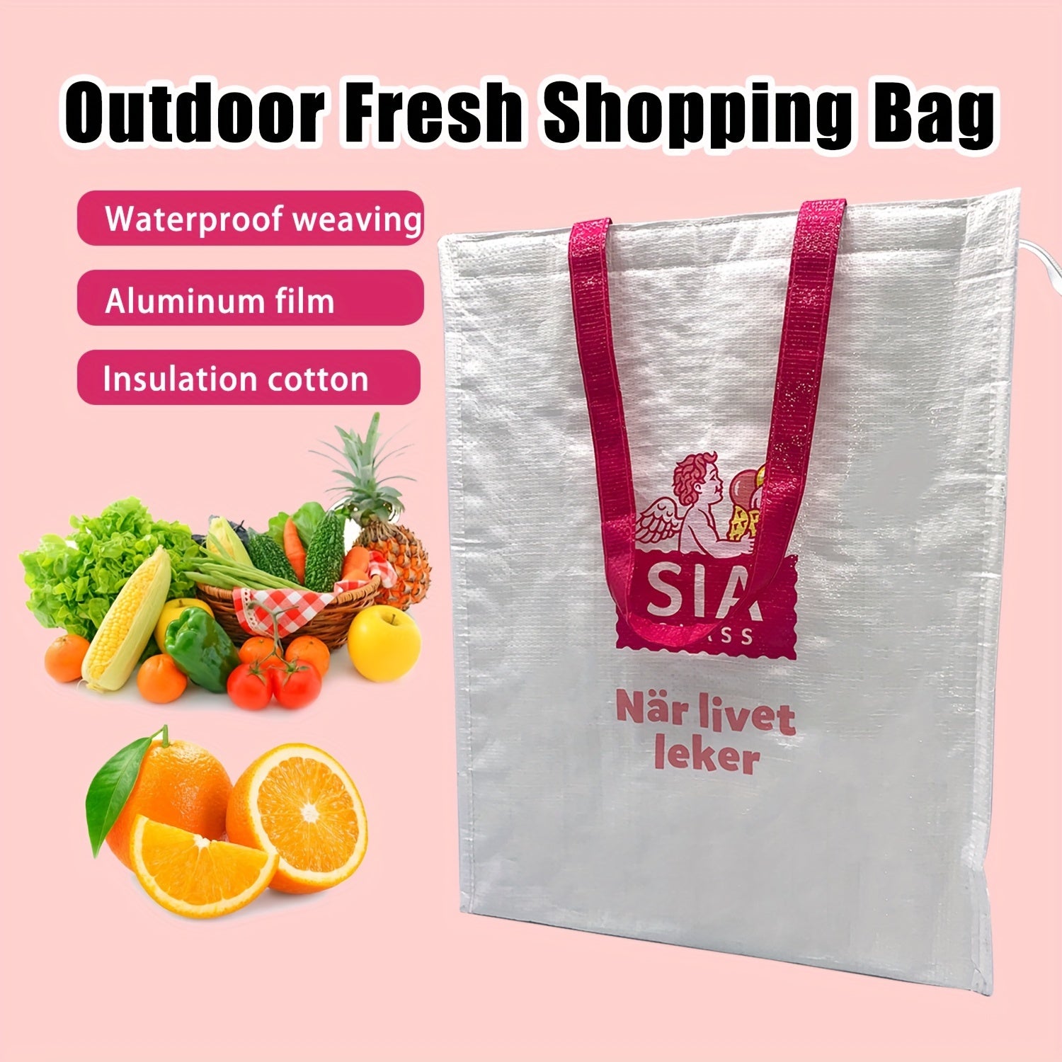 1pc Aluminum Foil Lunch Bag for School Office Picnic