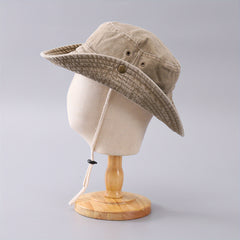 Cowboy Bucket Hat Button Style Double-sided Wear Mountaineering Cycling Hat