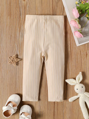 Baby Girl Leopard Printed Ribbed Casual Trousers