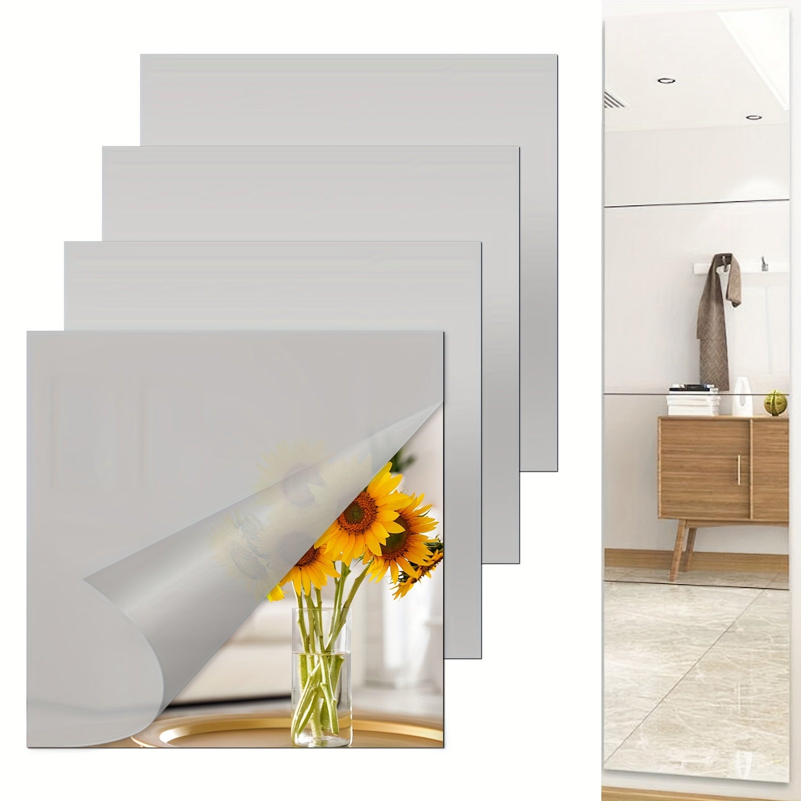 Acrylic Mirror Stickers Non Glass Self adhesive Removable Mirror Wall Decals