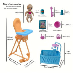 Fashionable Pregnant Mother and Birth Doll Set with Accessories