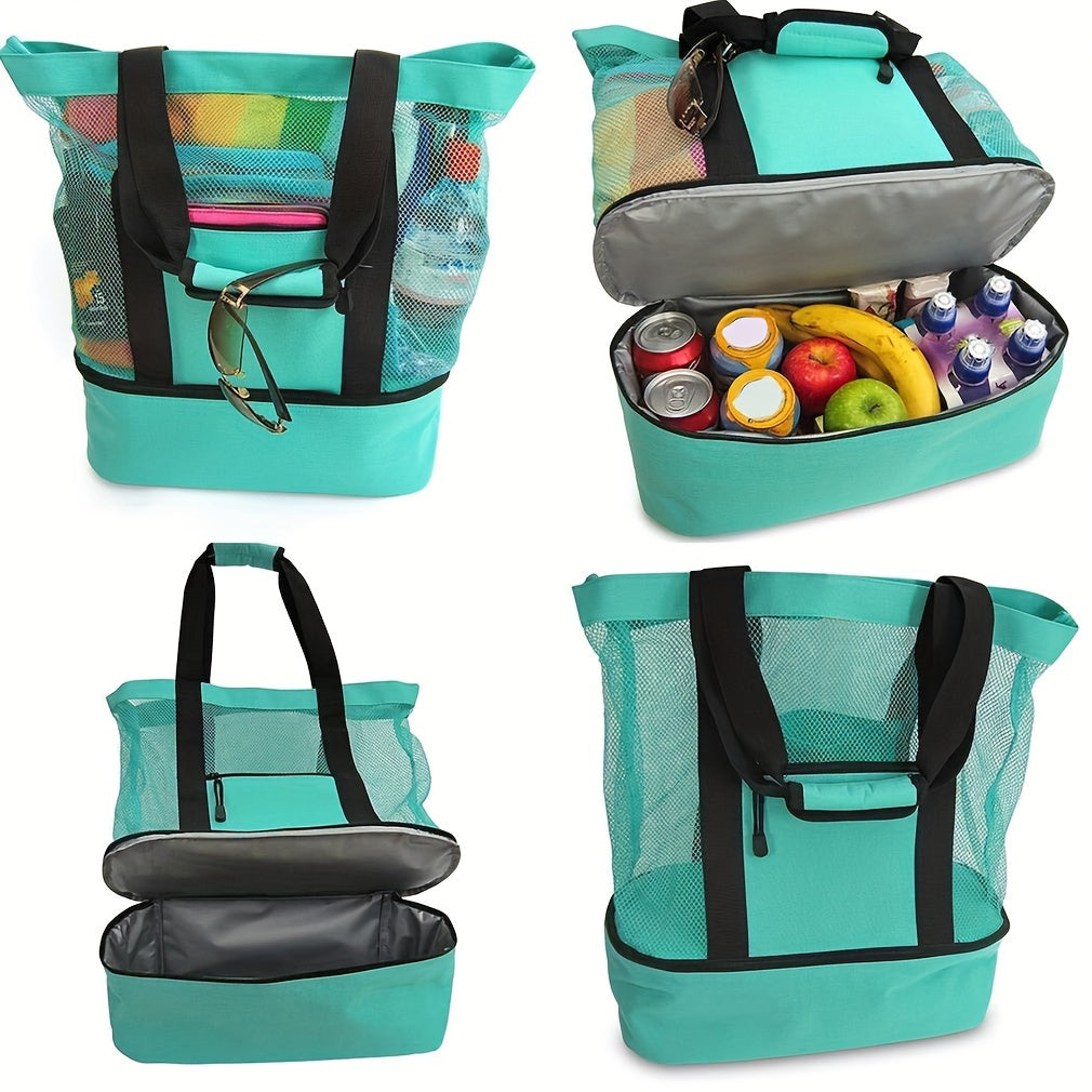 Insulated Mesh Bag Multifunctional Cooler for Outdoor Beach Picnic