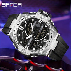 SANDA Waterproof Diving Men's Watch Multifunctional Digital