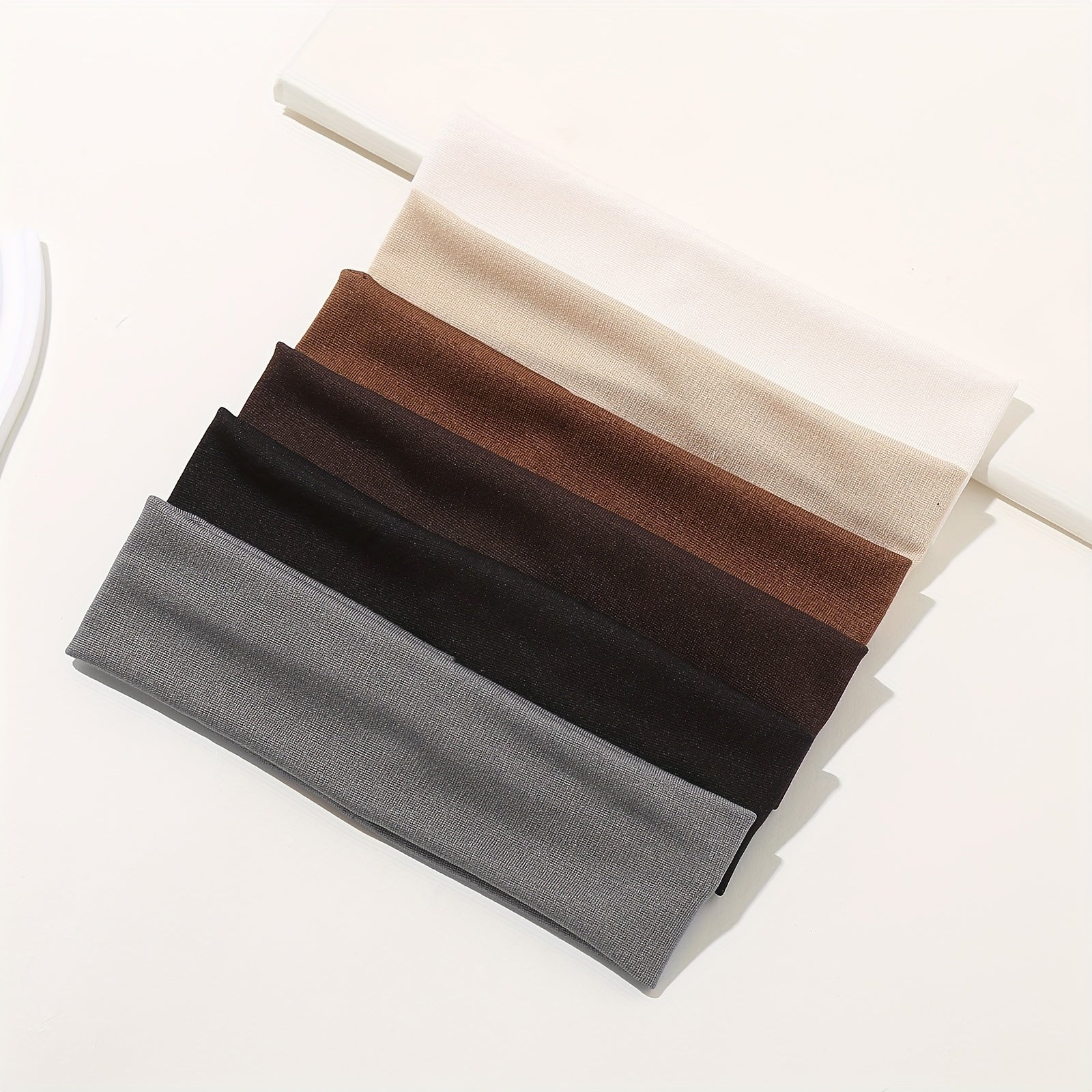 6pcs Sports Sweatband Stretchy Headband For Women Men