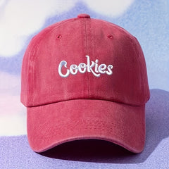 Candy Washed Distressed Baseball Cap, Embroidered Letter, Adjustable Dad Hat