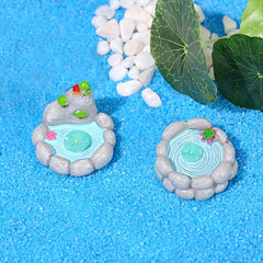 3pcs Christmas Mini Water Pool Pond Deco for Fairy Garden Mini Landscape