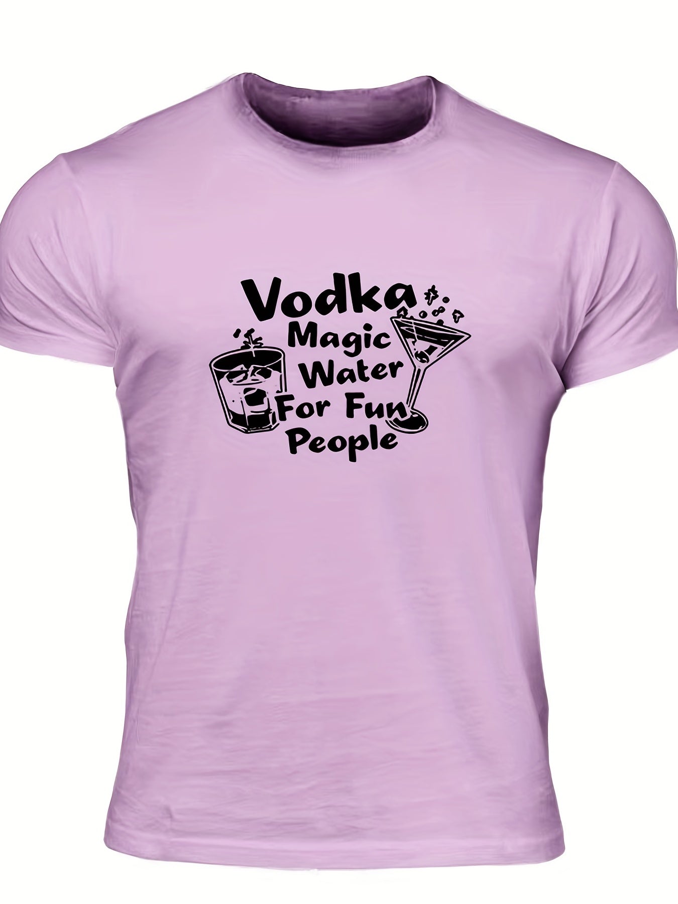 Vodka Magic Water For Fun People Men's Letter Print T shirt