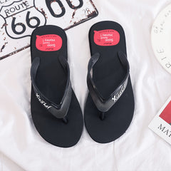 Men's 'Xiaohei' Print Flip Flops Anti skid Slippers