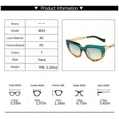 Y2K Cat Eye Sunglasses with Metal Chain Charm UV400