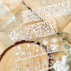 5pcs Long Strip Lace Paper Holiday Series Hand Curtains