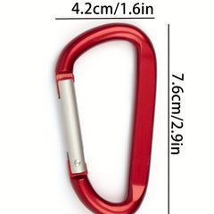2pcs D-Shaped Aluminum Carabiners for Outdoor & Keychains