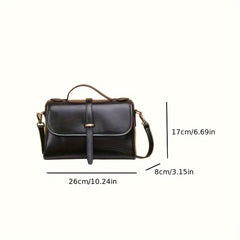 Large Capacity Leather Handbag European Style Clasp Closure Beige Yellow Green