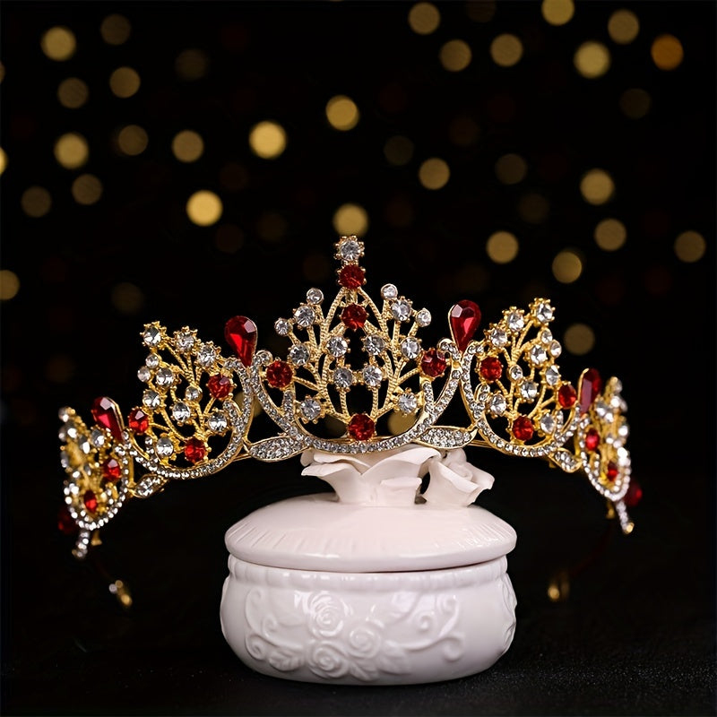 Golden Princess Tiara Crown Rhinestone Hair Accessories