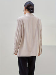 Double Breasted Blazer Casual Lapel Long Sleeve Office Outerwear