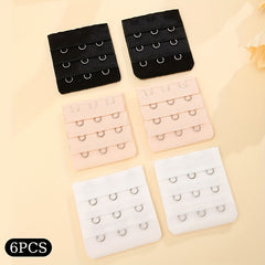 6pcs Solid Bra Extenders Elastic Bra Band Women's Lingerie Accessories