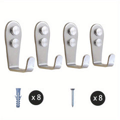 8pcs Stainless Steel Heavy Duty Wall Hooks Waterproof Hooks