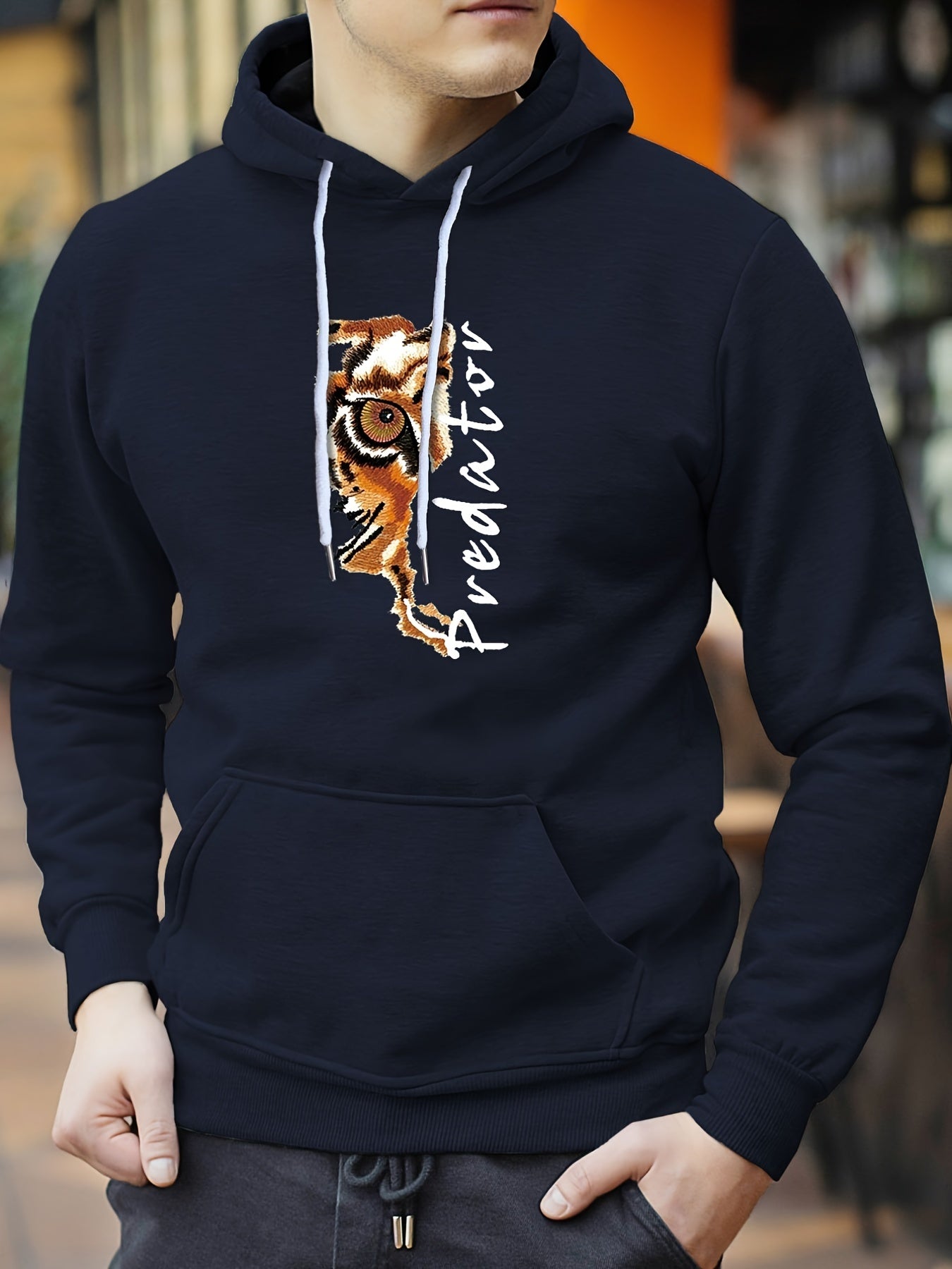 Leopard Print Hoodie Men's Casual Pullover Hoodie