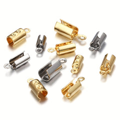 30pcs Stainless Steel Rope Chain Crimp Bead Caps For DIY Jewelry Making