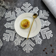 4pcs Nordic Snowflake PVC Placemats - Holiday Table Mat
