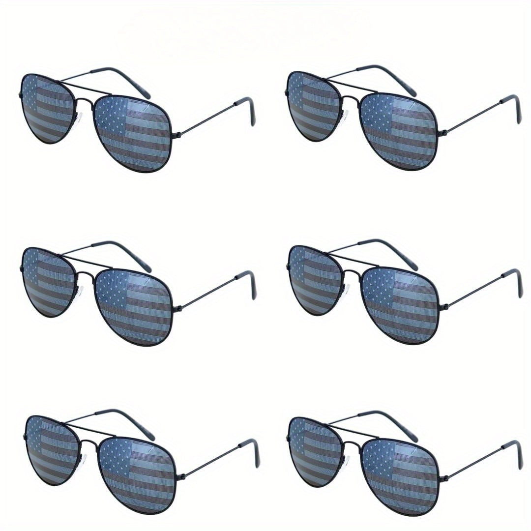 Men's Metal Frame American Flag Sunglasses