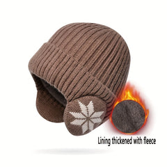 Warm Velvet Ear Protection Woolen Knitted Hat for Men