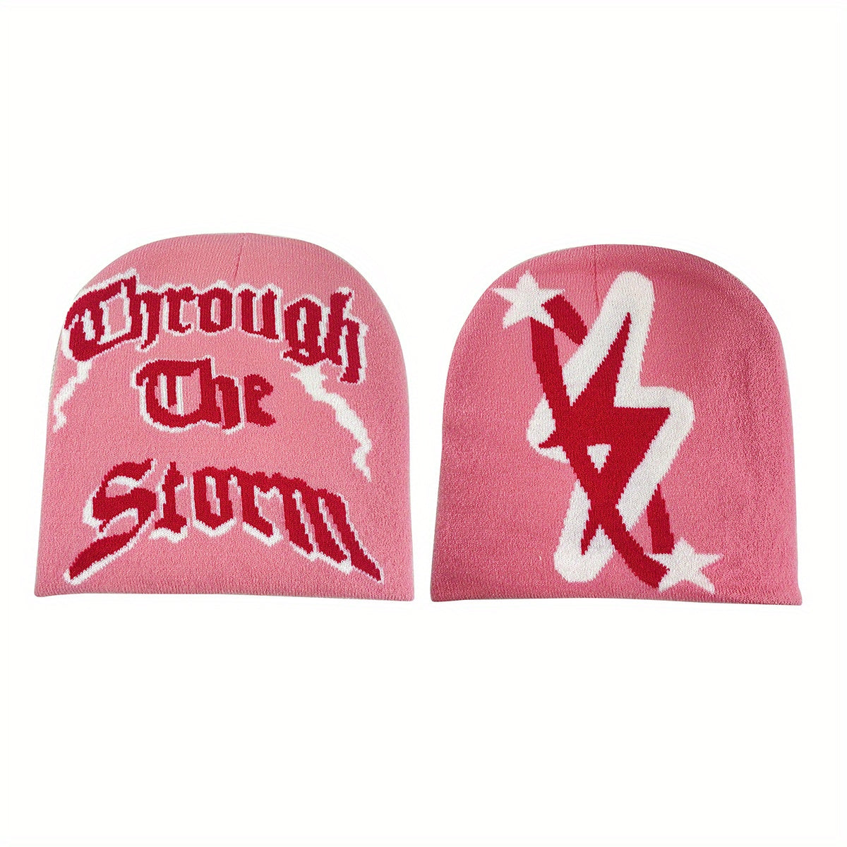 Y2K Candy Beanie Hip Hop Hat Reversible Knitted Warm Skull Cap