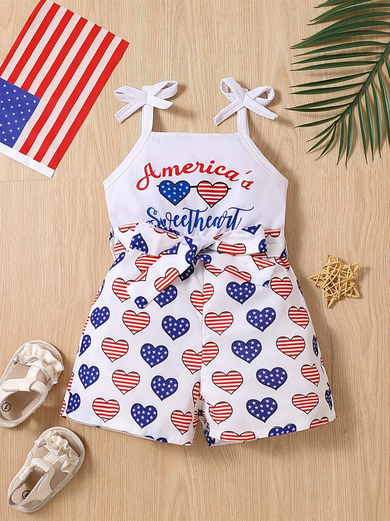 Toddler Girl Independence Belted Cami Romper