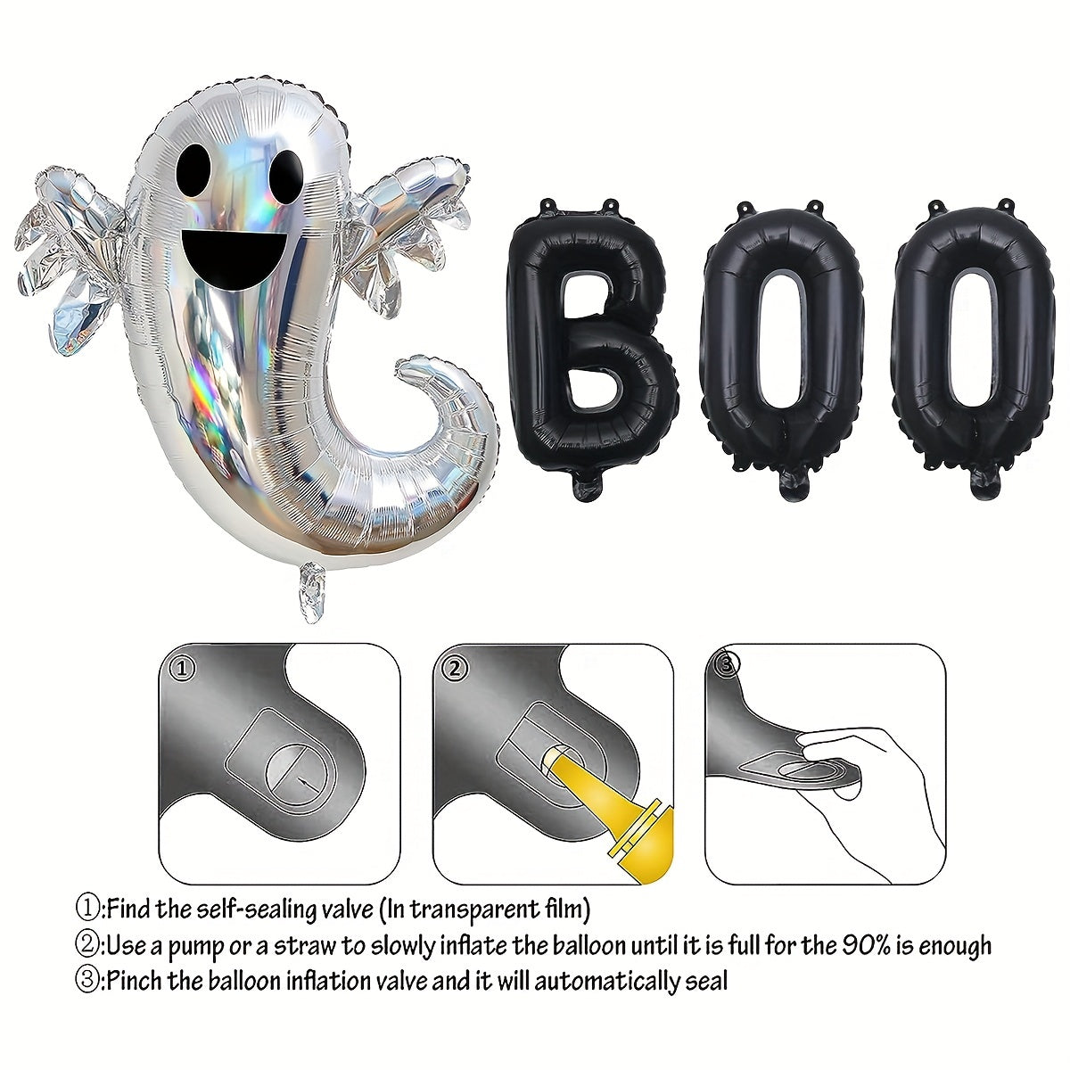 88 x 83 cm Foil Ghost Balloons Halloween Party Decorations